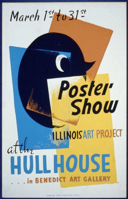 Poster Show at the Hull House, Illinois Art Project - Vintage Art Design Poster
