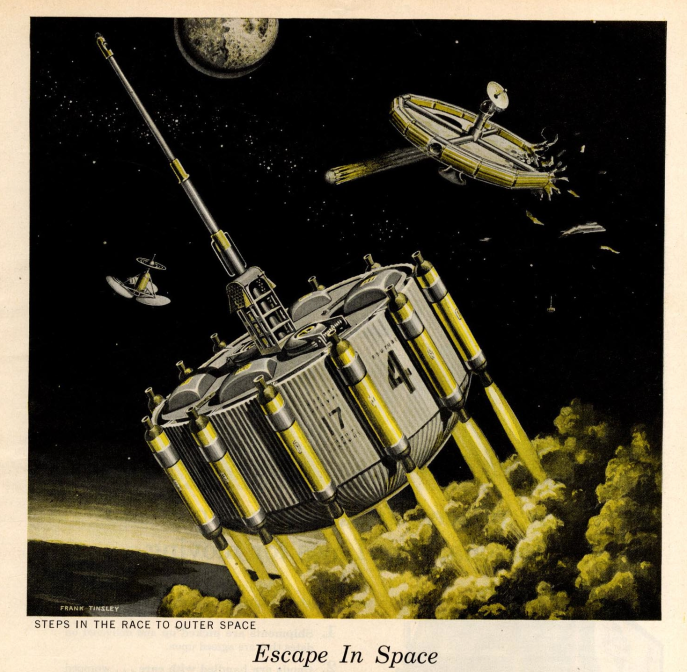 Escape In Space - Illustration: Frank Tinsley, March 1960