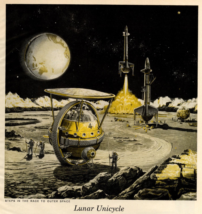 Lunar Unicycle - Illustration: Frank Tinsley, 1958